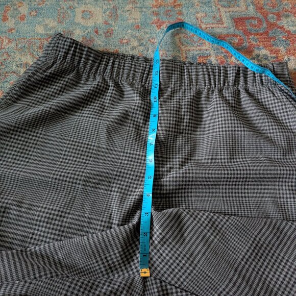 Gap Easy Straight Gray Black Plaid Pants Women's Large Elasticated Waist - Picture 11 of 12